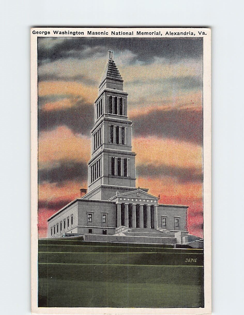 Postcard George Washington Masonic National Memorial Alexandria Virginia USA