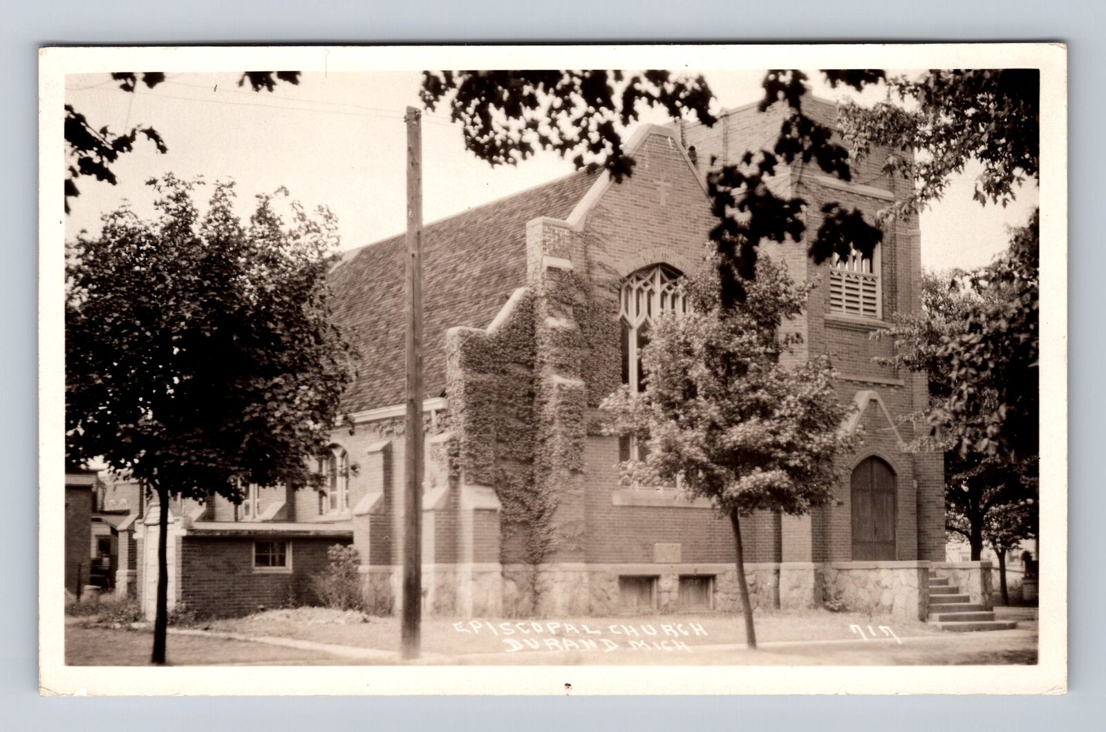 Durand MI-Michigan, RPPC, Episcopal Church, Antique, Souvenir Vintage Postcard