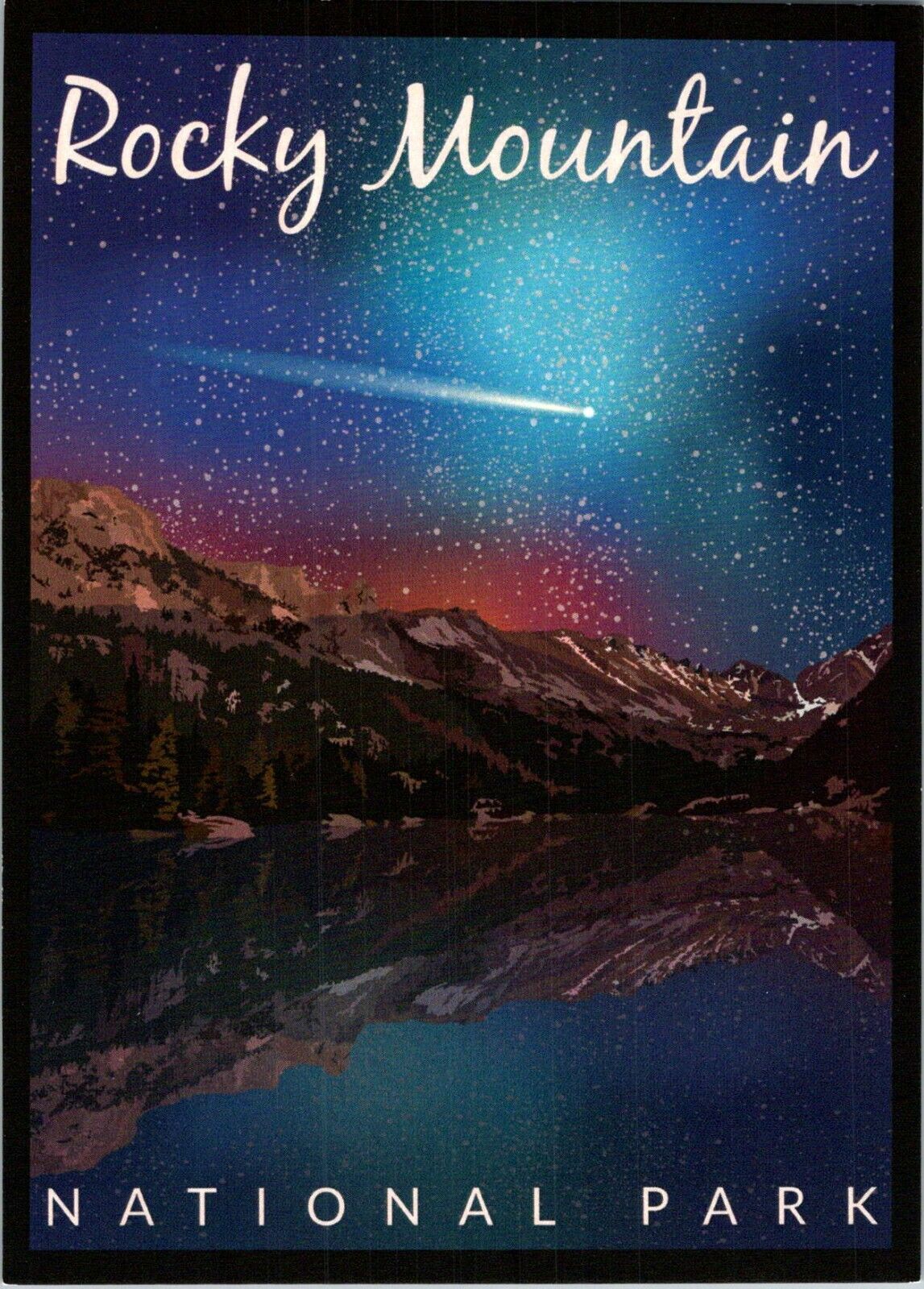 Rocky Mountain National Park Colorado starry night postcard