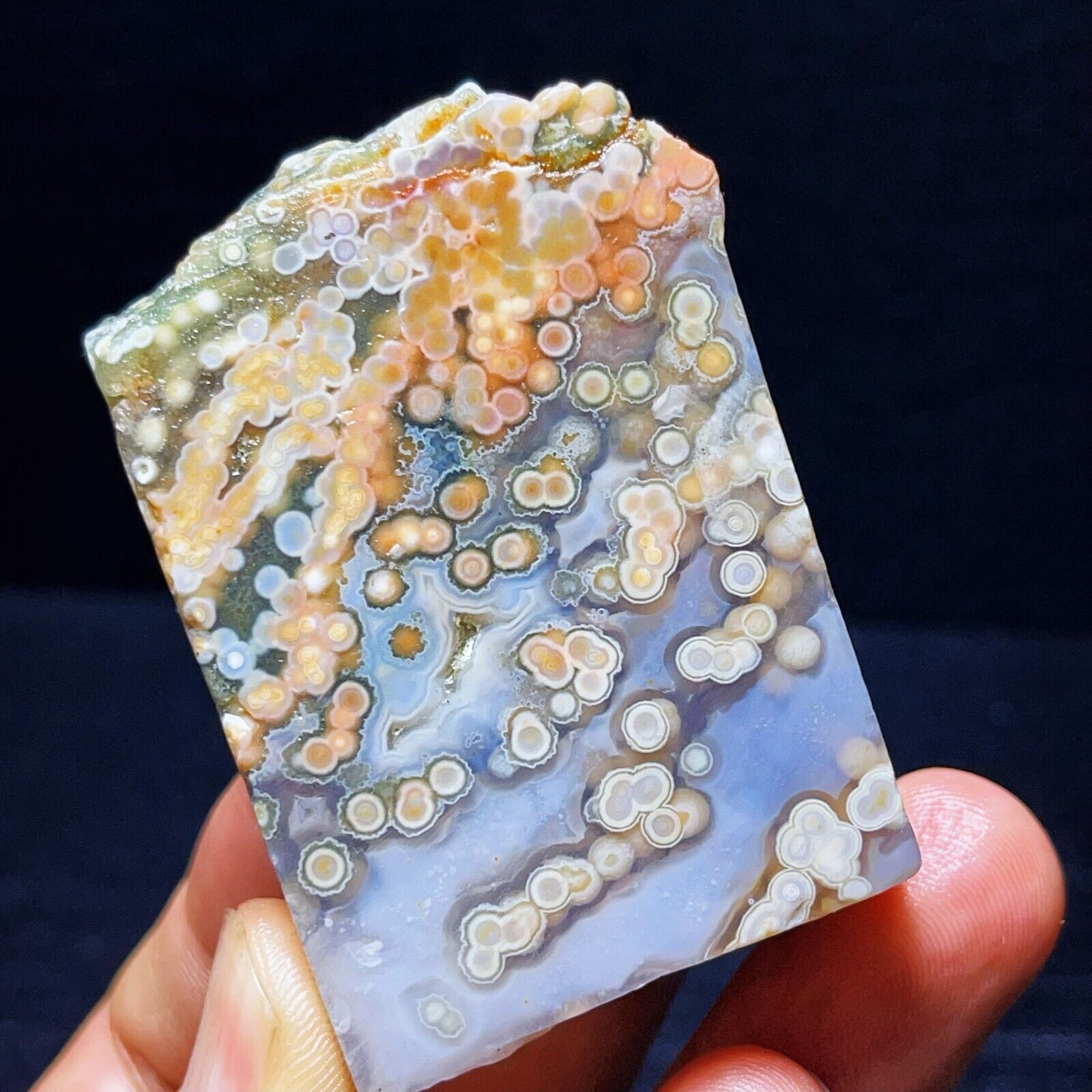 TOP 107G Natural Orbicular  Ocean Jasper  Crystal  Stone Healing L1980
