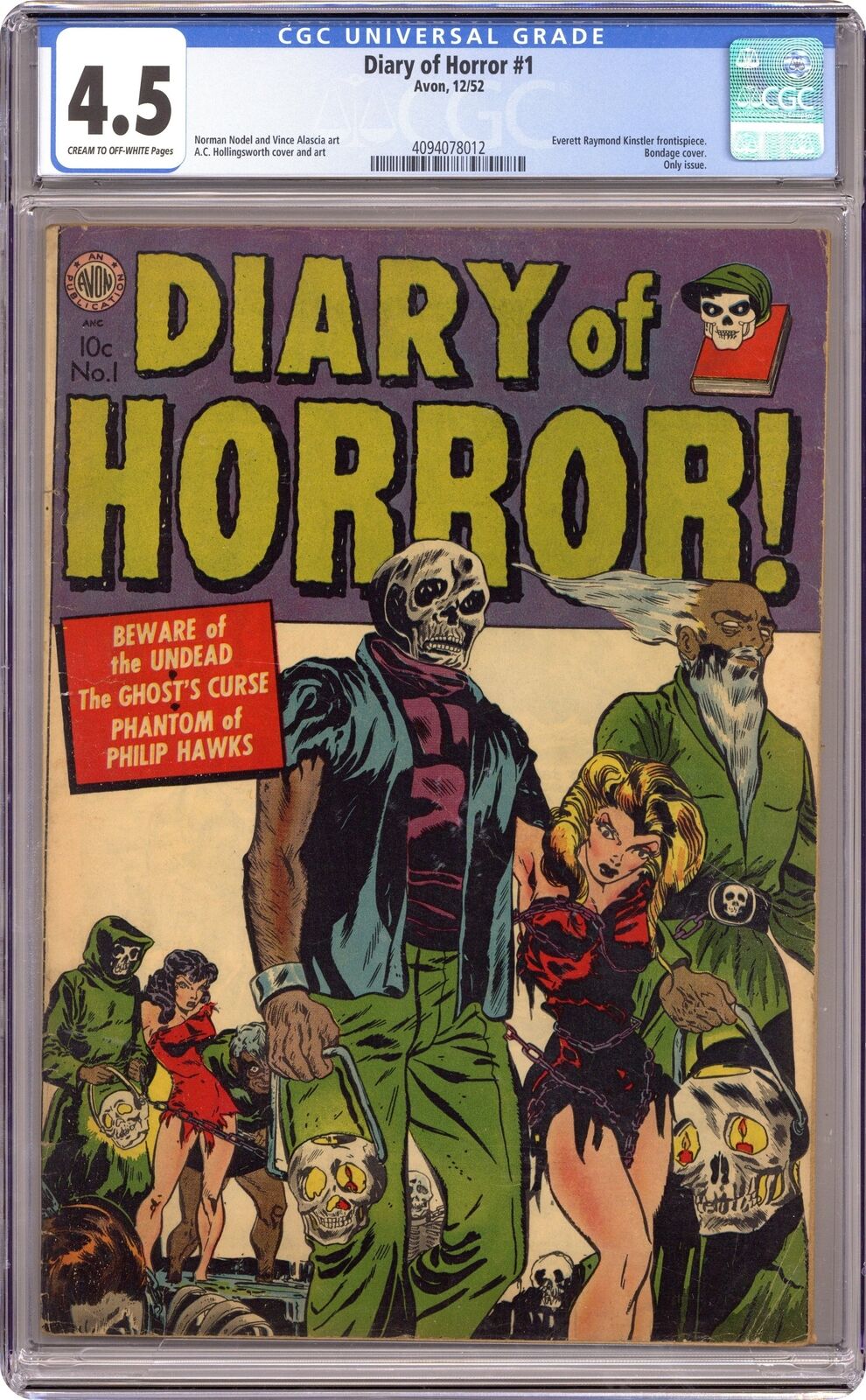 Diary of Horror #1 CGC 4.5 1952 4094078012