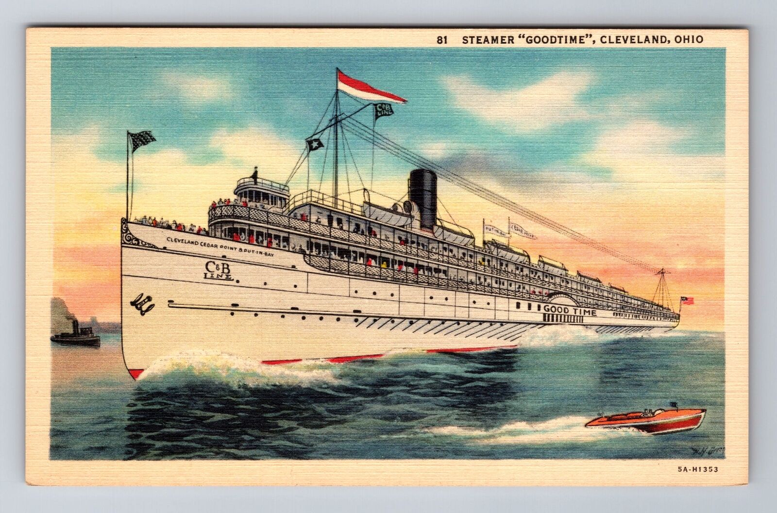 Cleveland OH-Ohio, Steamer Goodtime, Ship, Transportation, Vintage Postcard