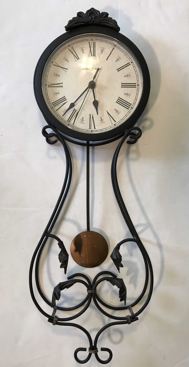 Howard Miller Wall Pendulum Metal Clock 23 X8 In.