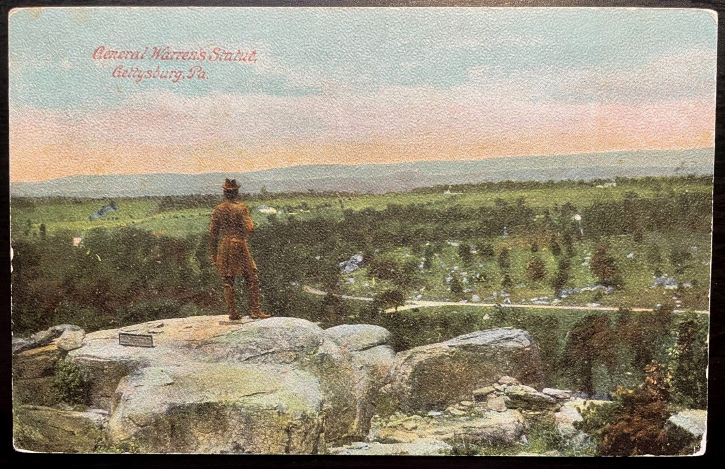 Vintage Postcard 1907-1915 General Warrens Statue, Gettysburg Battlefield, PA