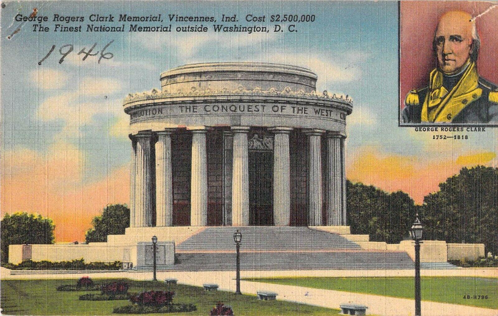 George Rogers Clark Memorial Rotunda, Vincennes, Indiana Postcard
