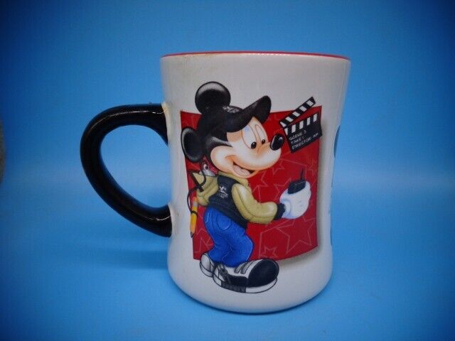*Mickey Mouse Mug Black Handle Large Vintage Collectible  FC