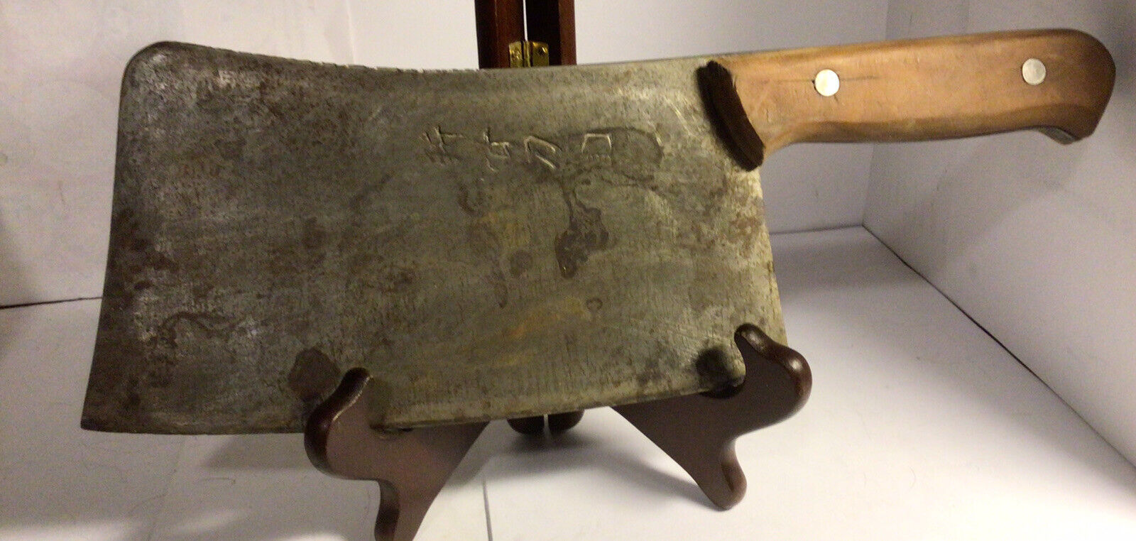 vintage Chinese meat cleaver 12” long marked
