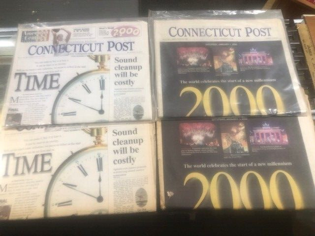 VINTAGE CONNECTICUT POST NEWSPAPER JANUARY 1,2000 lot of 2 &  Dec. 31, 1999 both