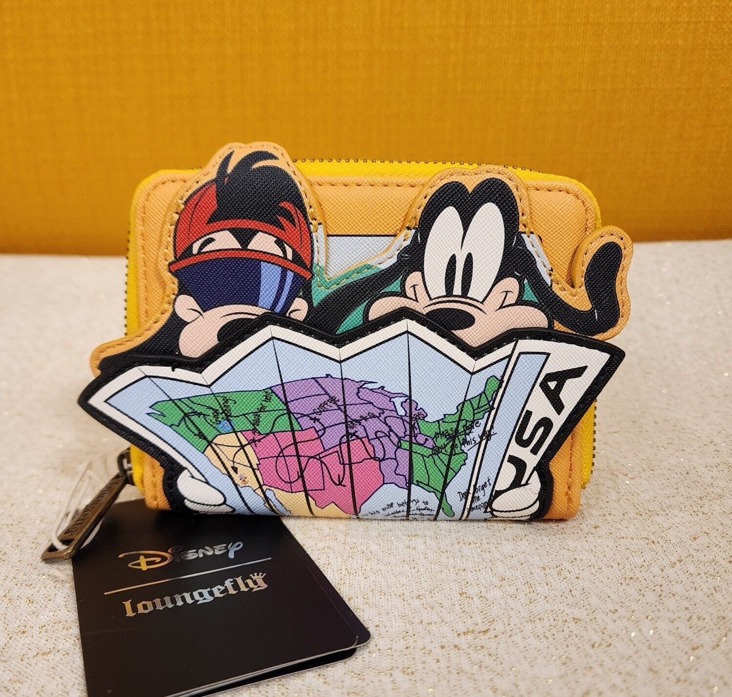 Loungefly Disney Goofy Movie Road Trip Map Max & Goofy Zip around Wallet NEW