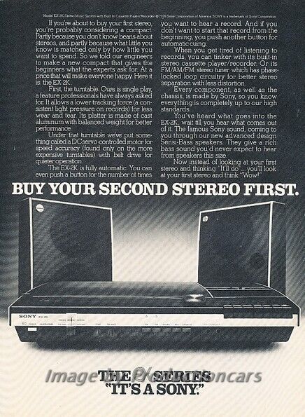 1976 Sony Turntable Stereo Original Advertisement Print Art Ad J860