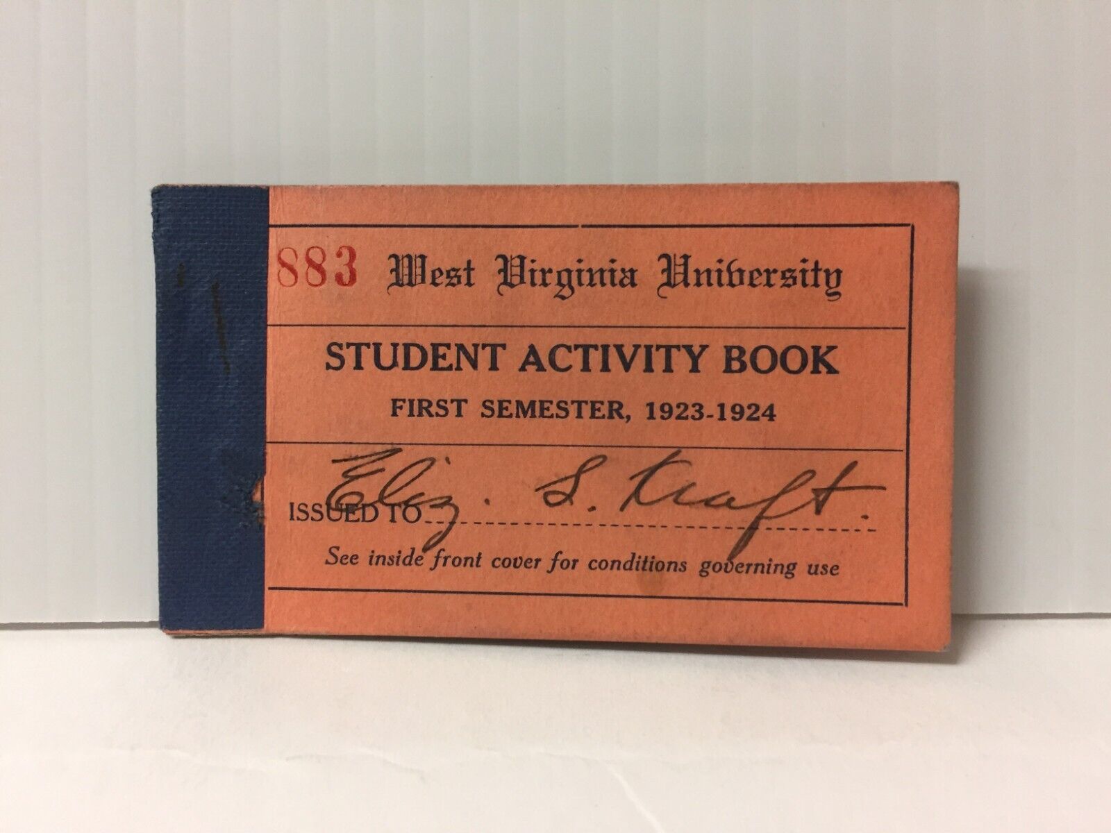 Vintage 1923-24 West Virginia University Student Activity Book Event Coupons