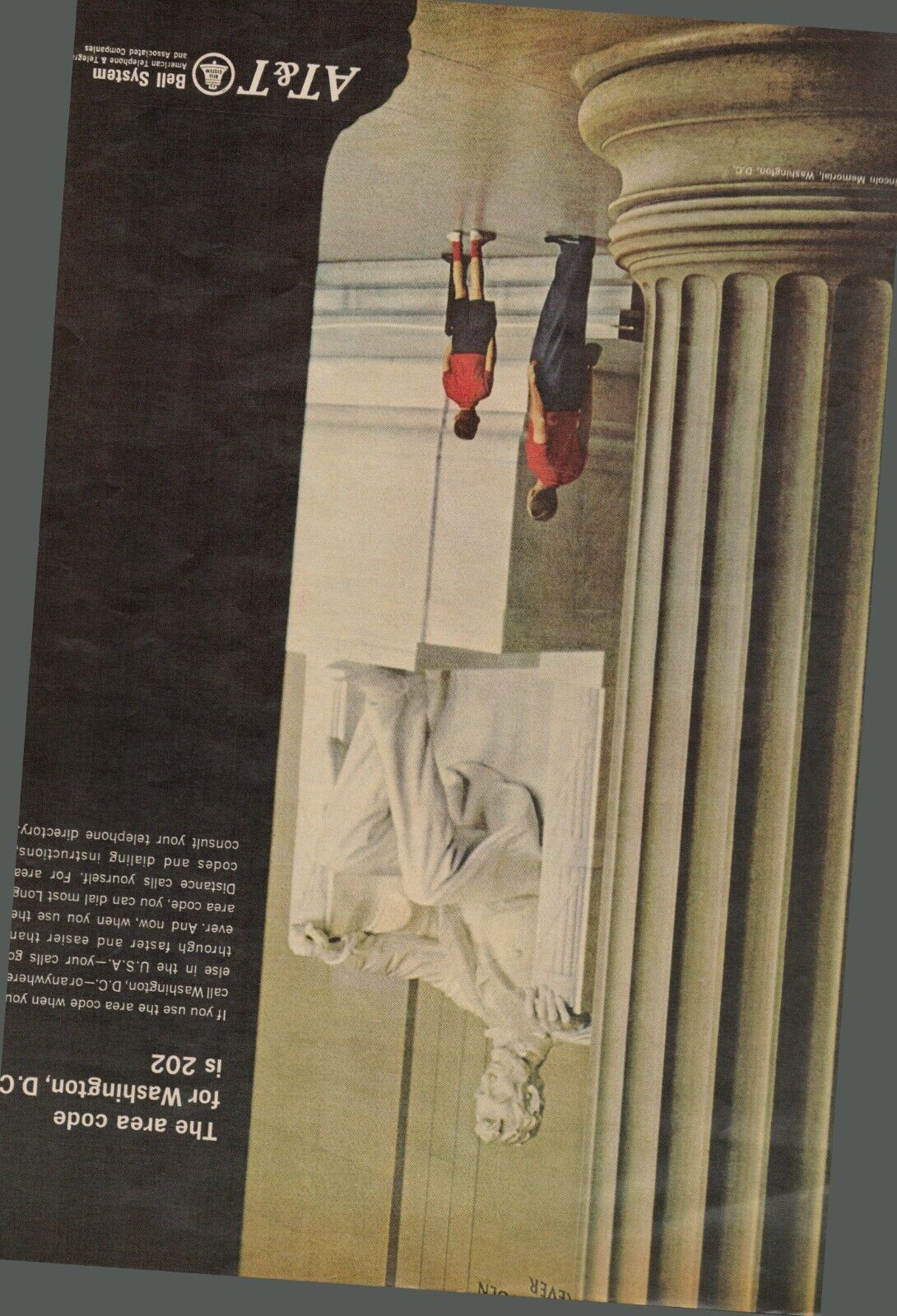 1966 Bell Telephone Vintage Print Ad AT&T Lincoln Memorial Washington DC a1