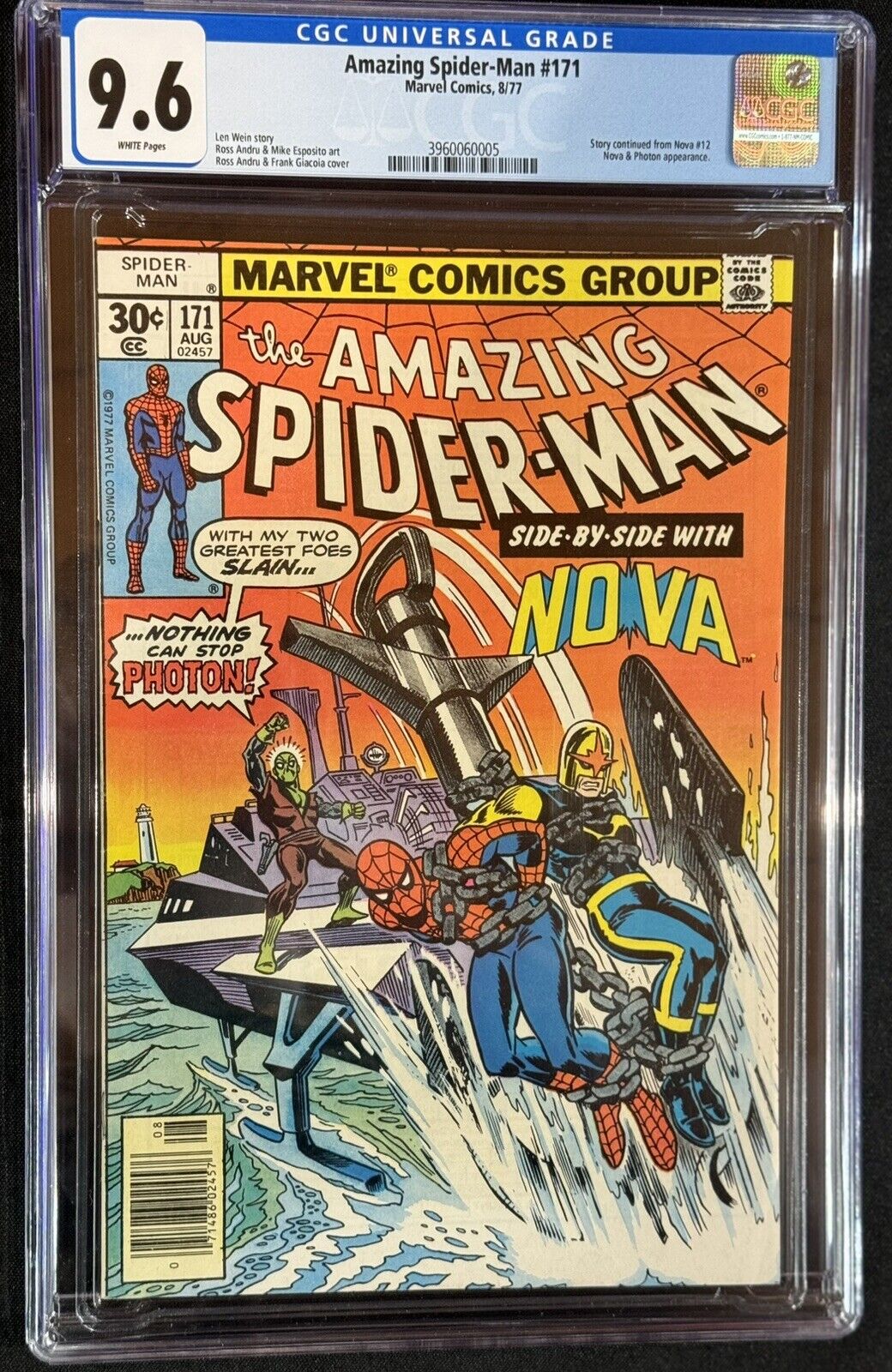 Amazing Spider-Man #171 CGC 9.6 WP Nova