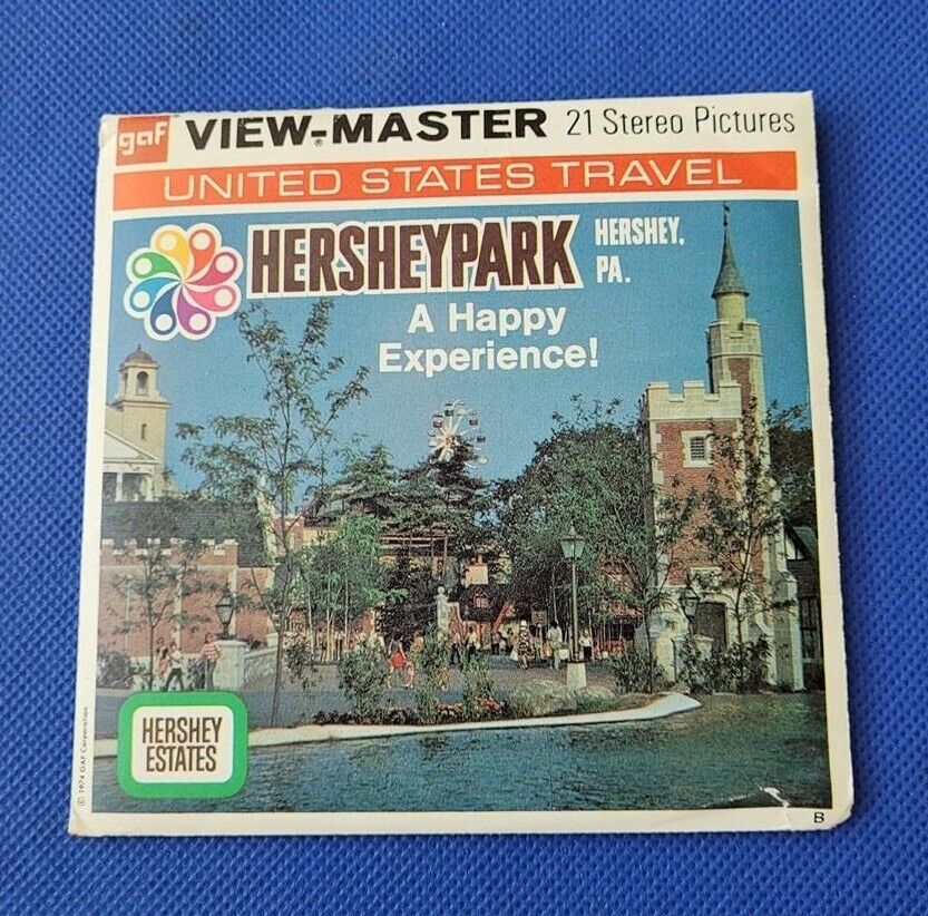 Rare A637 Hersheypark Hershey Park PA Estates Chocolate view-master Reels Packet