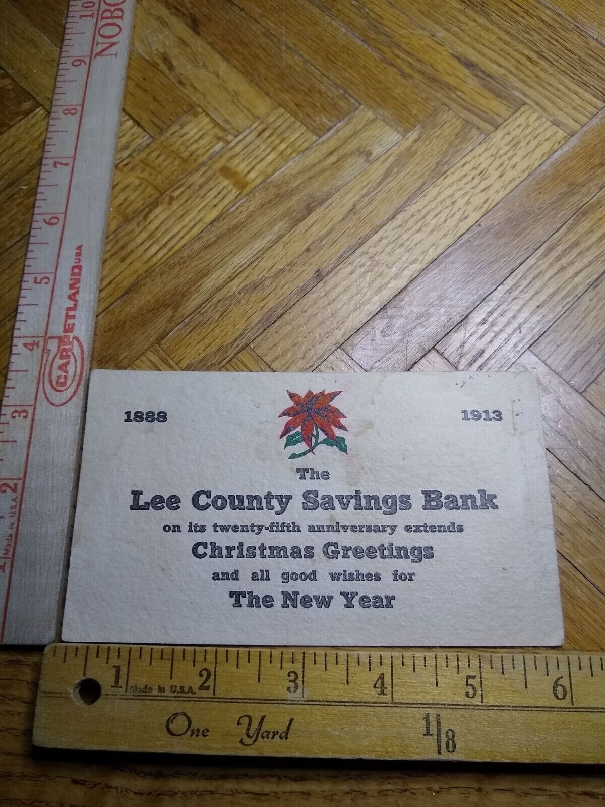 Postcard - The Lee County Savings Bank - Christmas Greetings - New Year