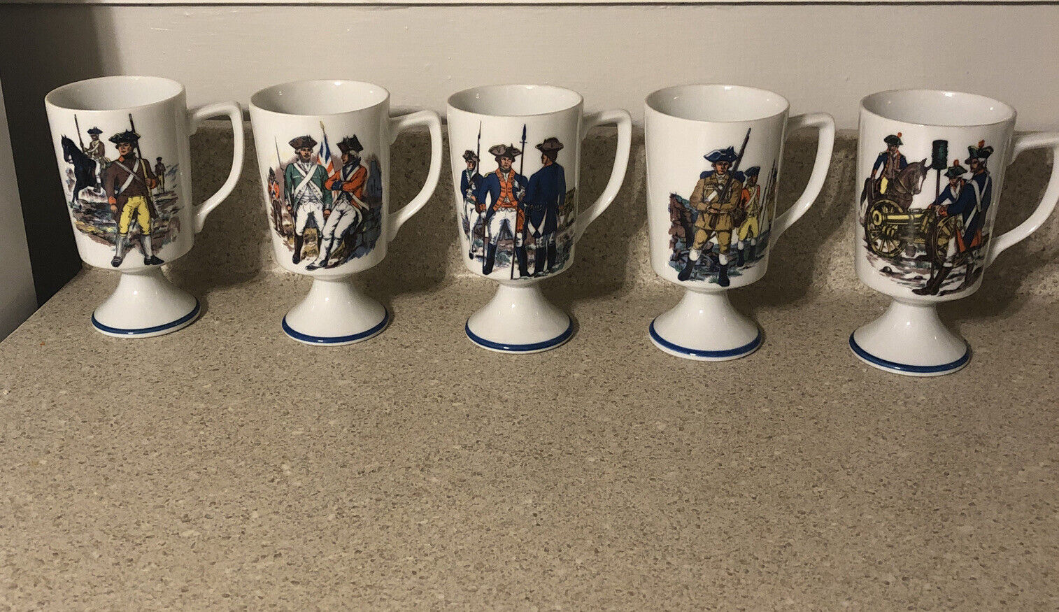 Revolutionary War Mug Set Vintage Fred Roberts American Soldiers History Mugs