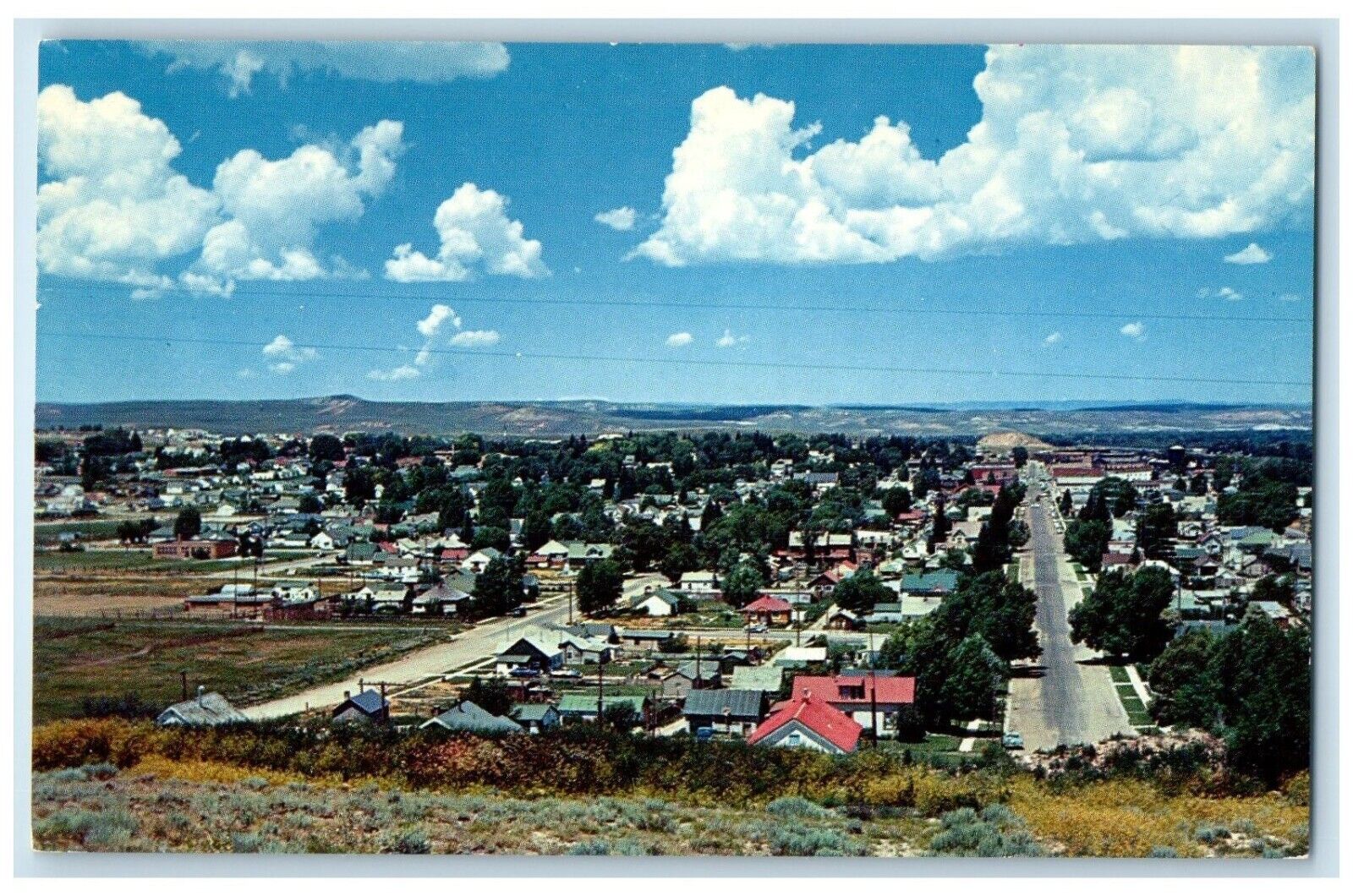 c1960's Bird's Eye View Of Evanston Wyoming WY Unposted Vintage Postcard