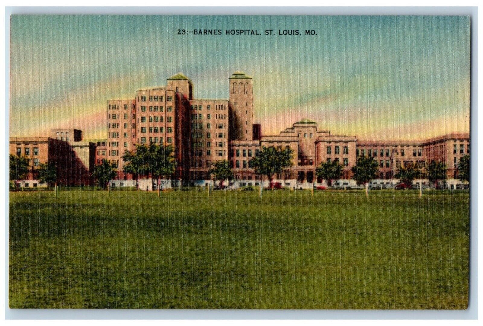 St. Louis Missouri Postcard Barnes Hospital Exterior View c1940 Vintage Antique
