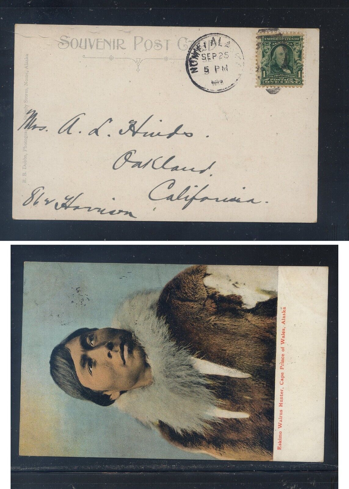 US  early  post card  Eskimo 