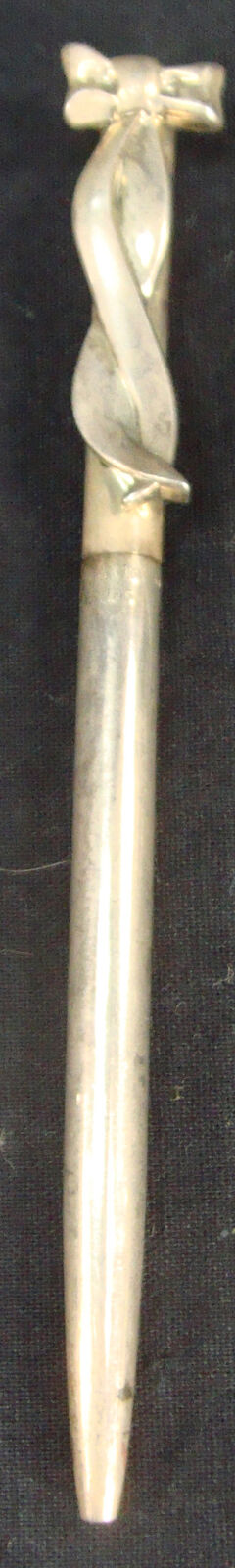 Vintage Tiffany & Co 925 Sterling Silver Bow Ribbon Ballpoint Pen