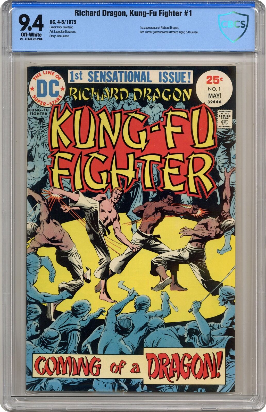 Richard Dragon Kung Fu Fighter #1 CBCS 9.4 1975 21-1EAEE22-284