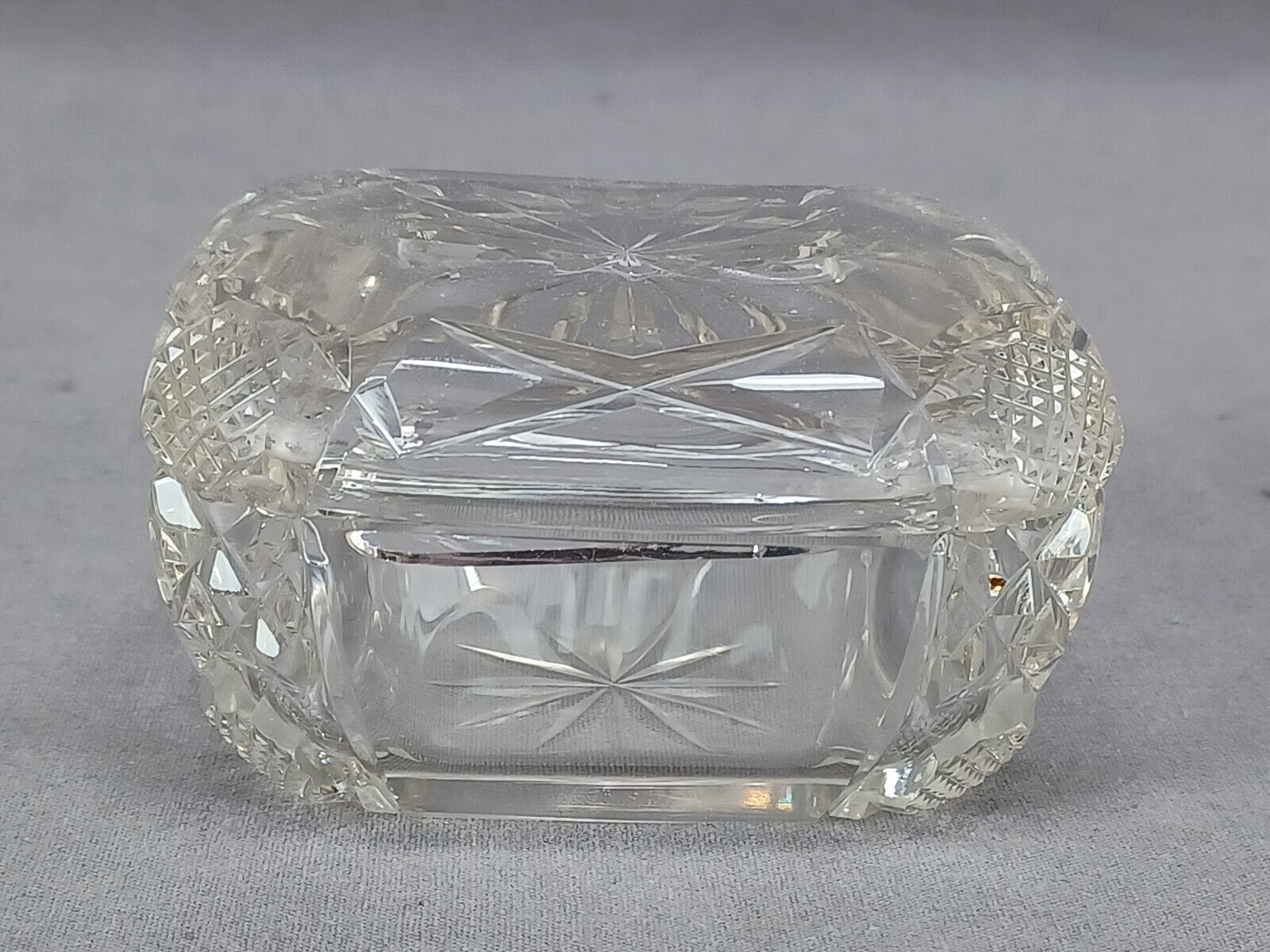 Early 20th Century Czech Bohemian Cut Crystal / Cut Glass Trinket Box