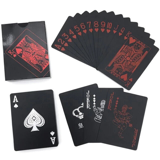 Black Red Playing Card Poker Game Deck red White Poker Suit Plastic Magic