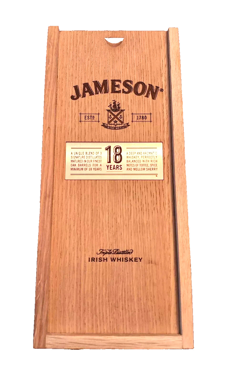 JAMESON Irish Whiskey Liquor Wooden Dovetailed Empty Box Collectible