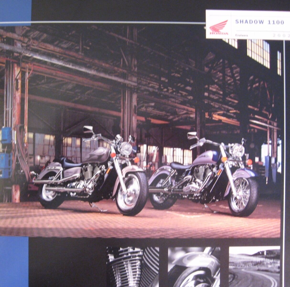 2002 Honda Shadow 1100 Motorcycle Brochure Sabre Aero Spirit Xlnt