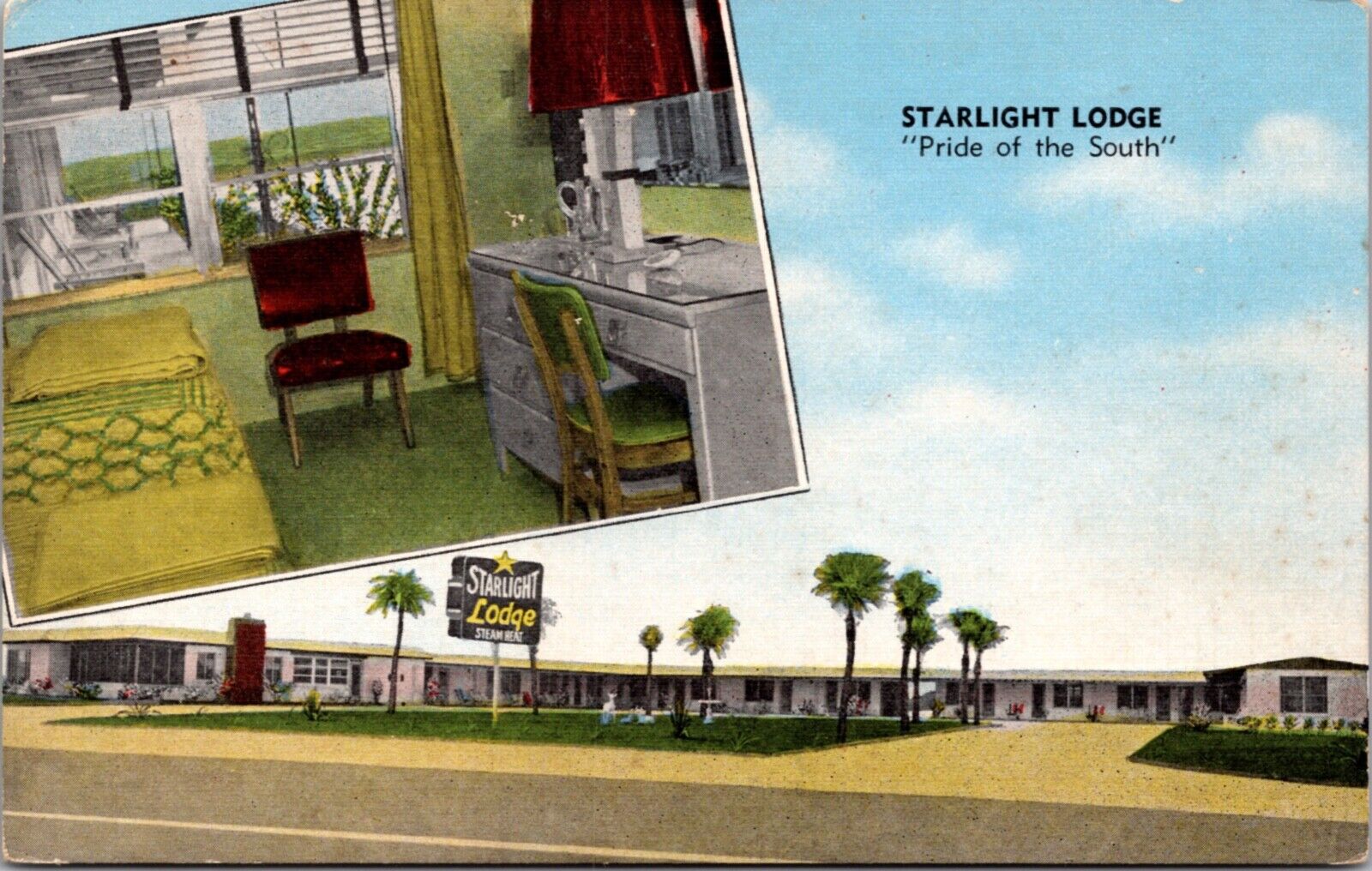 Linen Postcard Starlight Lodge in Ormond Beach, Florida