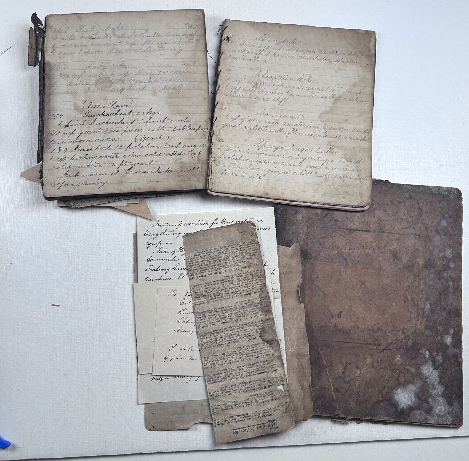 Antique Handwritten Cookbook Lot