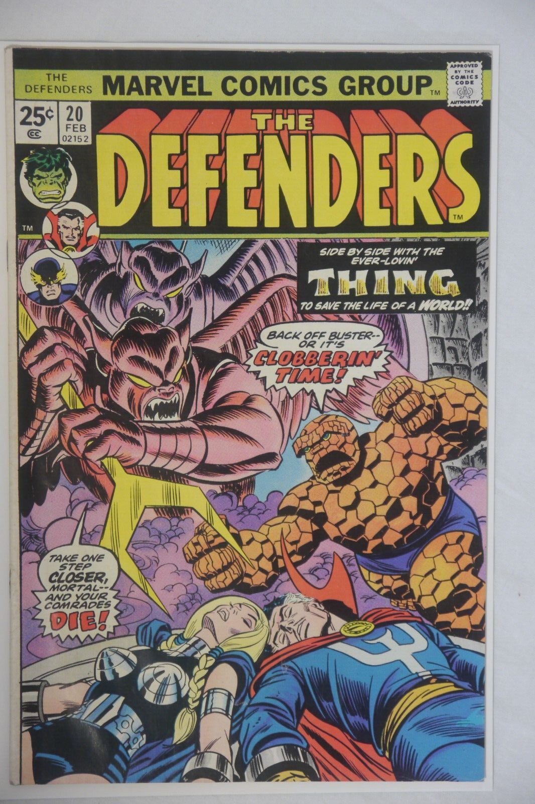 THE DEFENDERS #20 February 1975 Vintage Marvel Hulk Doctor Strange Thing