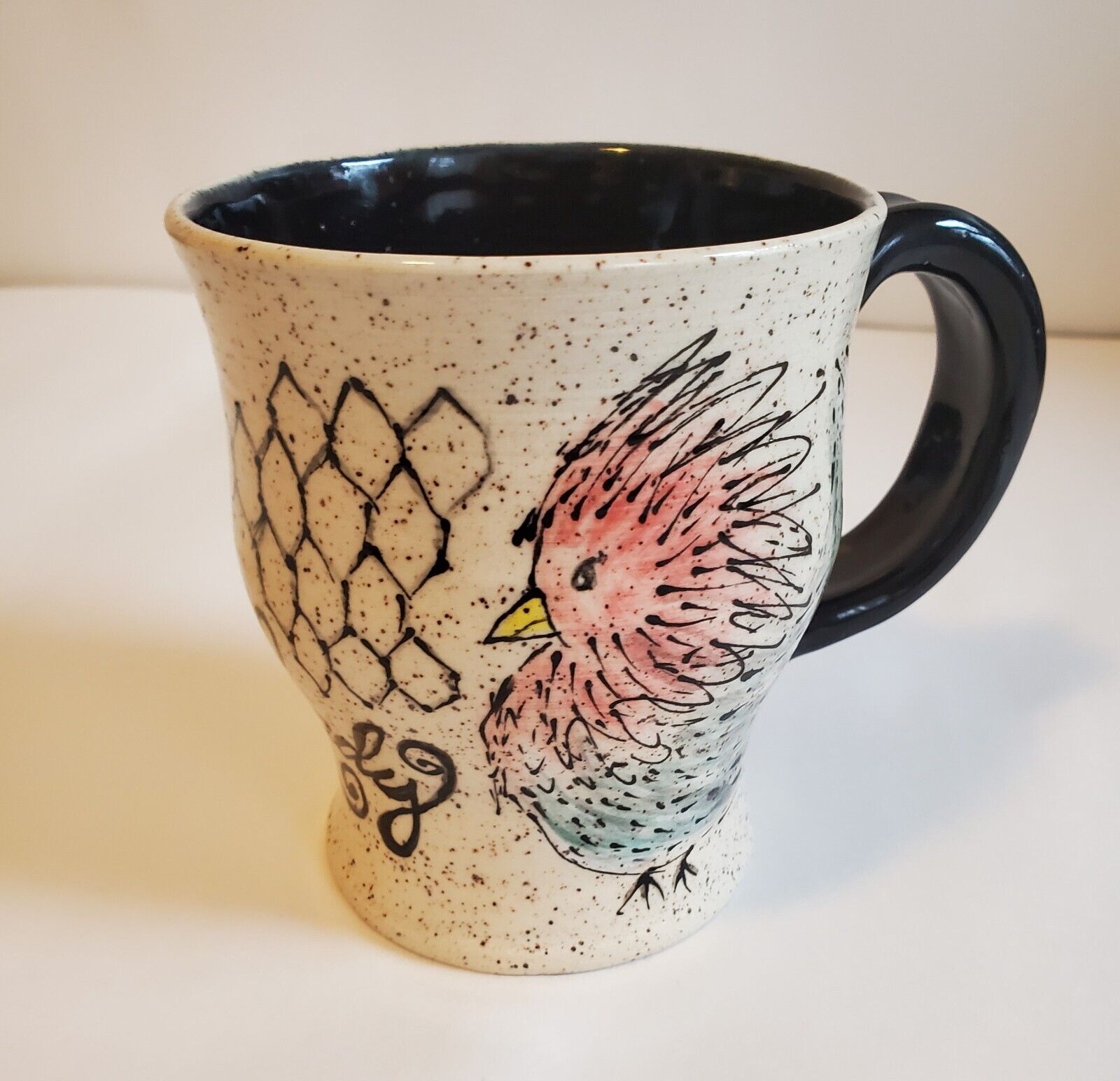 A Chicken Lady Coffee/Tea Mug Artisan Piece Contemporary Folk Art Ceramic Gift