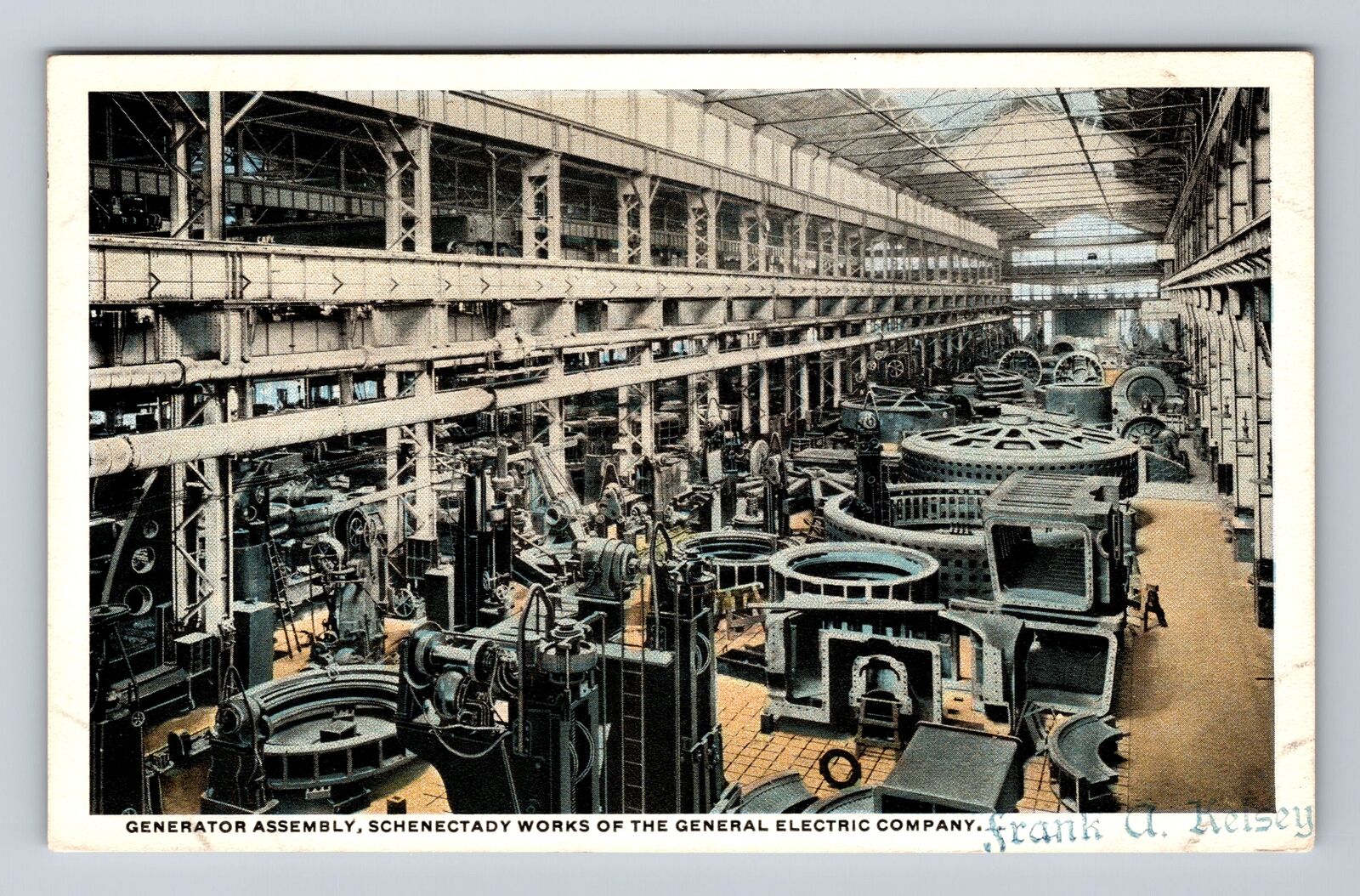 Schenectady NY-New York, General Electric Generator Assembly Vintage Postcard