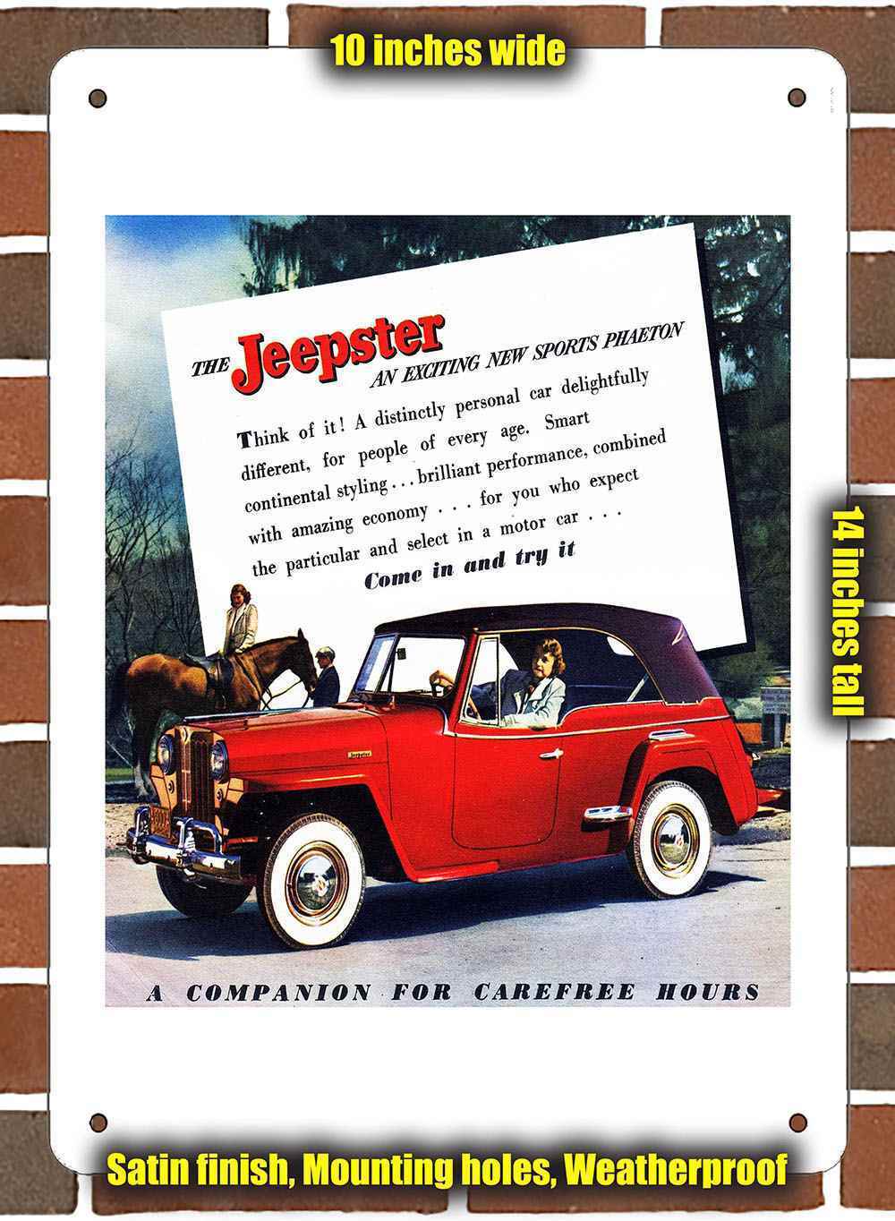 Metal Sign - 1948 Willys Jeepster Announce - 10x14 inches
