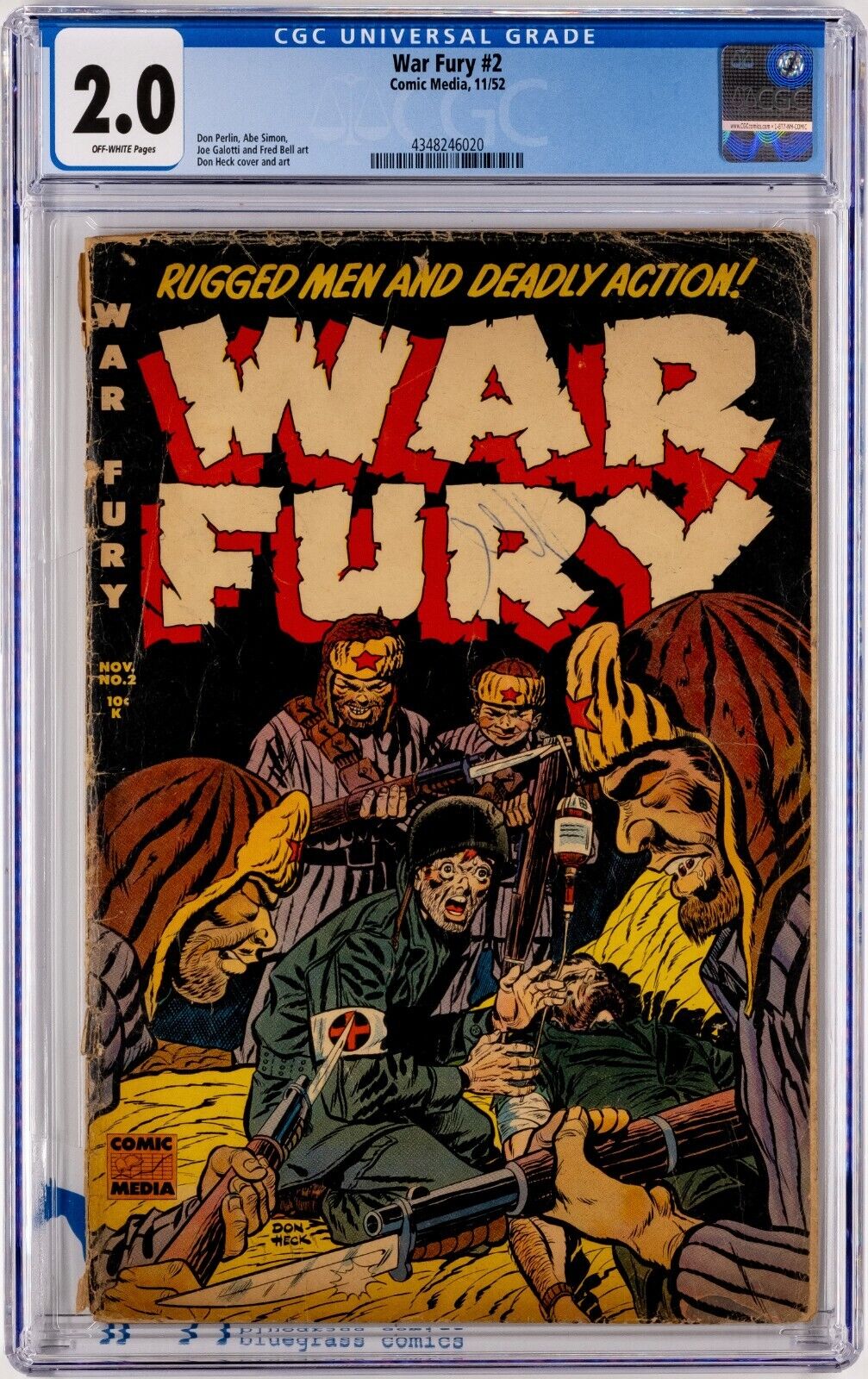 War Fury #2 (1952) - Pre-Code Banned War Horror Comic - CGC 2.0