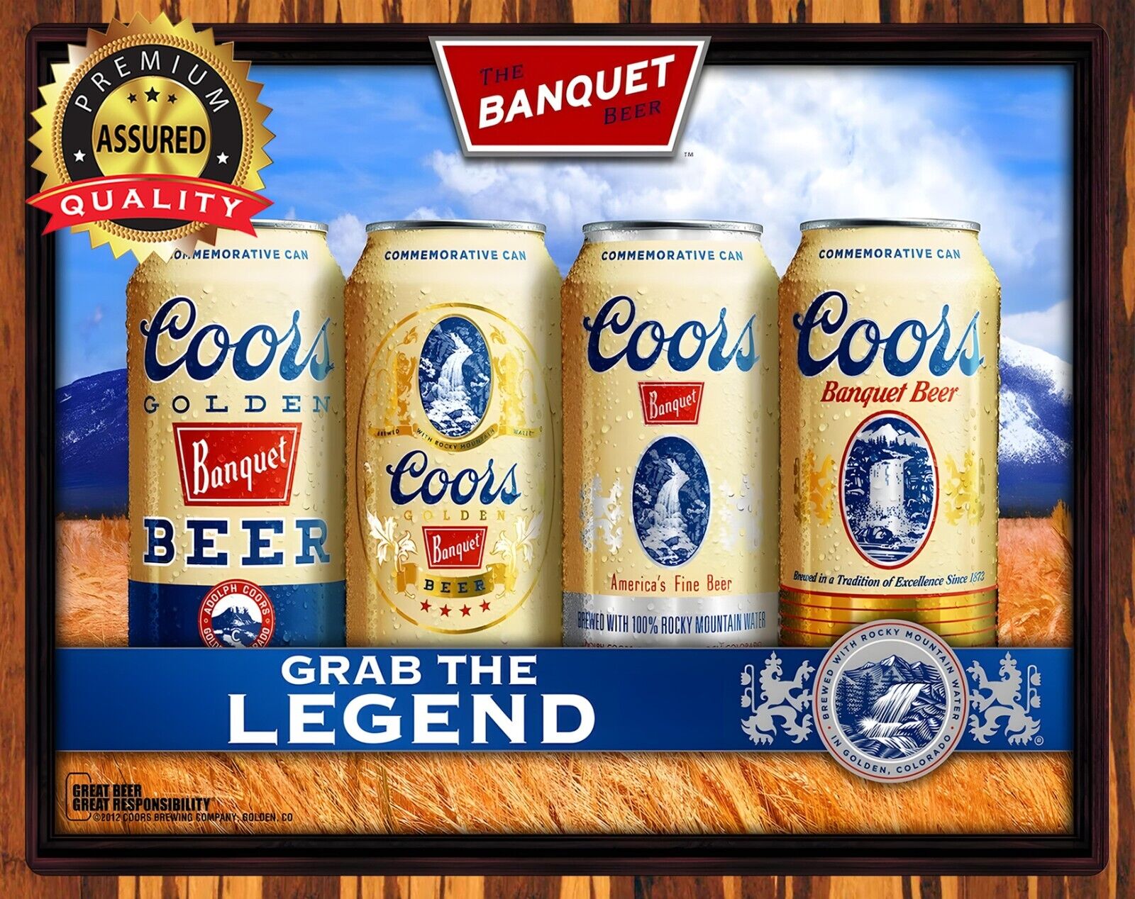 Coors Banquet Beer - Grab The Legend - Metal Sign 11 x 14
