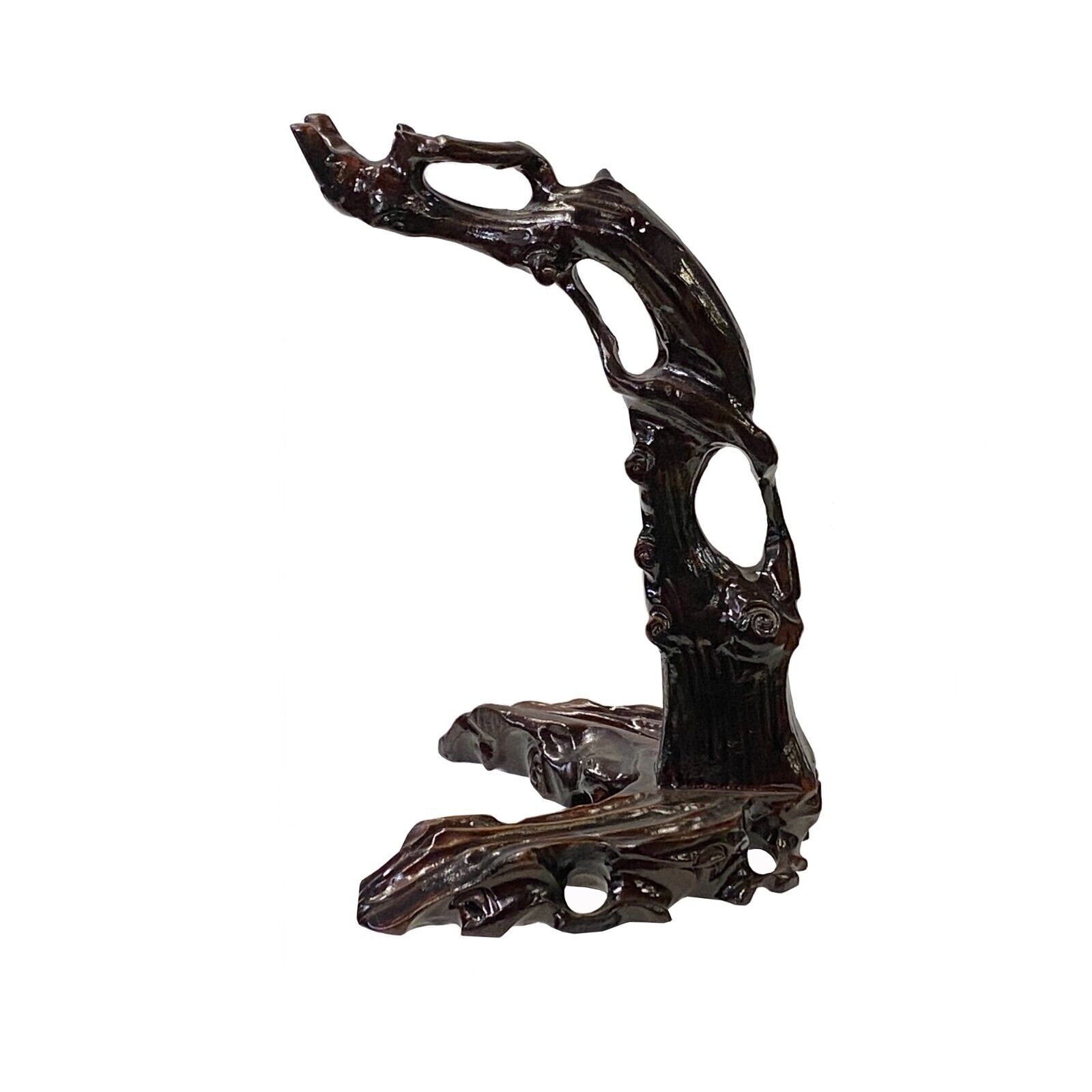 Chinese Wood Tree Arch Shape Hanging Ring Display Stand ws3286