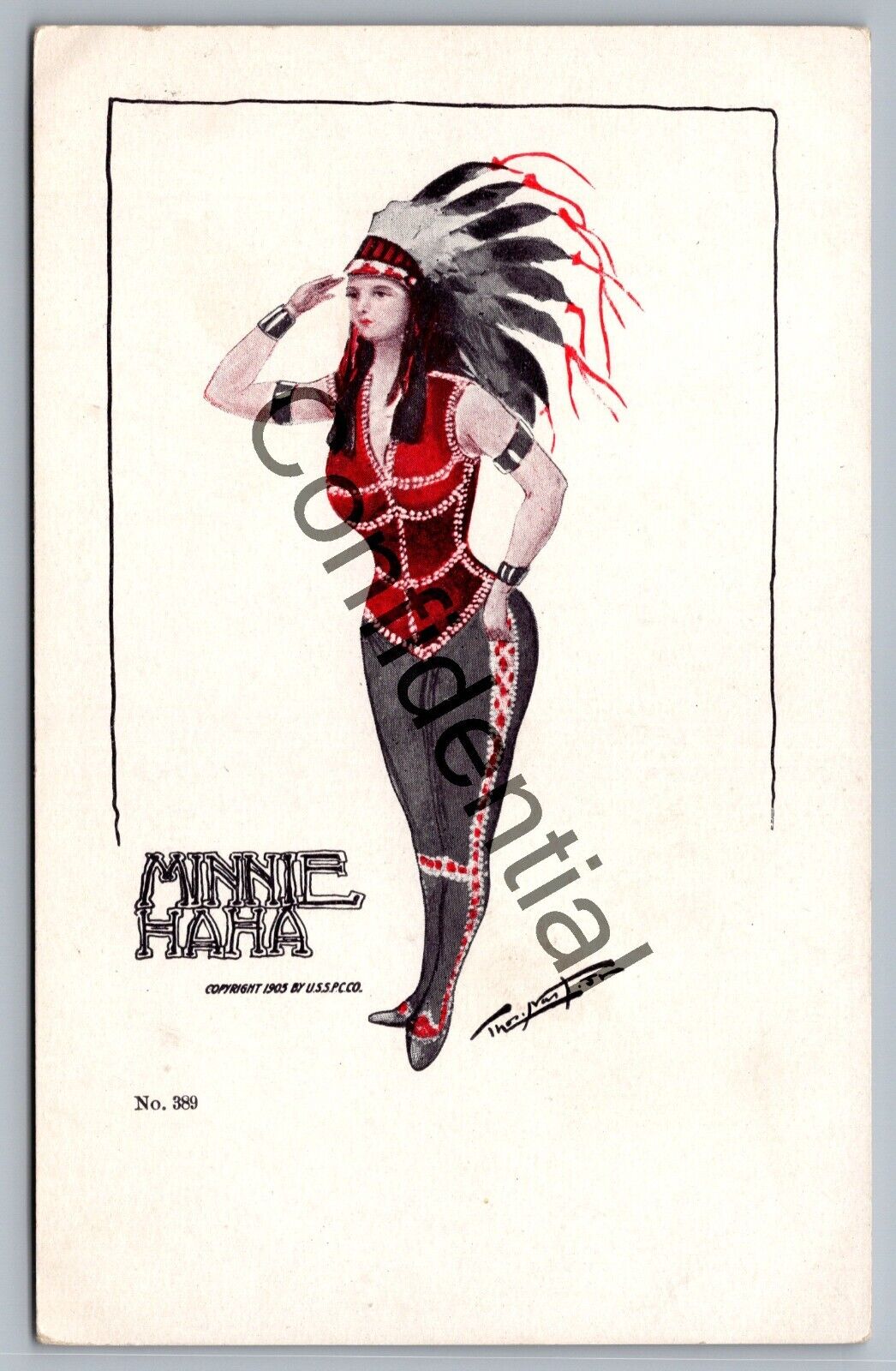 Native American Princess Minnie Haha Sexy Indian Artist Signed Wilson M205