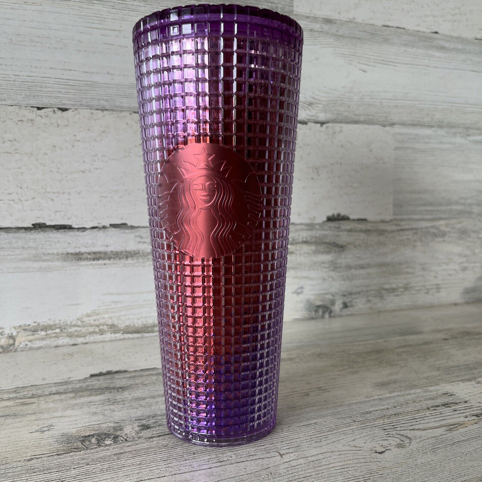 Starbucks Summer 2021 - Pink and Blue 24 oz Grid Cold Cup (Tumbler) - W/O Straw