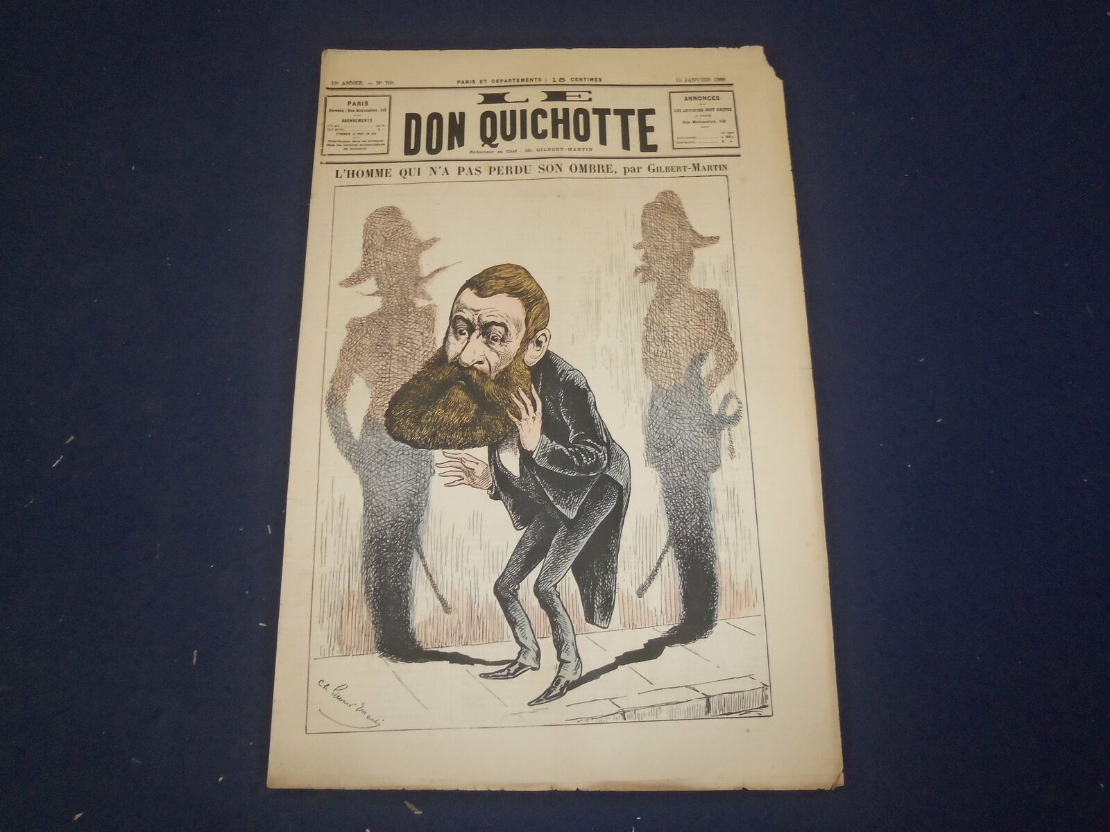 1888 JANUARY 14 DON QUICHOTTE NEWSPAPER - PERDU SON OMBRE - FRENCH - FR 3559