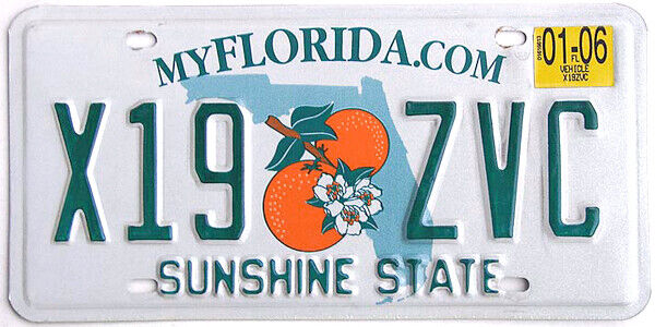 FLORIDA License Plate  (RANDOM PLATE#)  *READ DESC