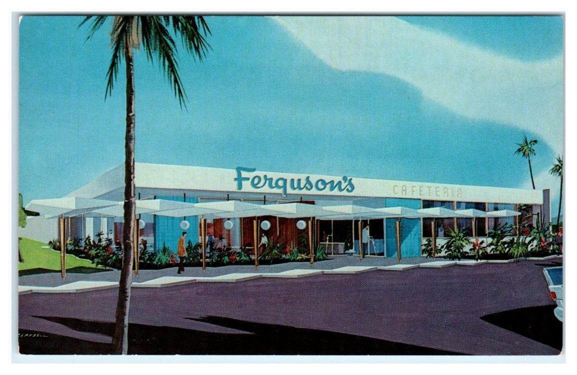 PHOENIX, Arizona AZ ~ Roadside FERGUSON'S CAFETERIAS Artist View c1960s Postcard