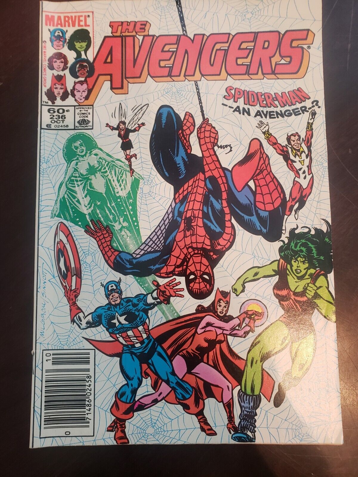 Avengers (1963 series) #236 Marvel Comics with Spiderman Burgertime Back SheHulk