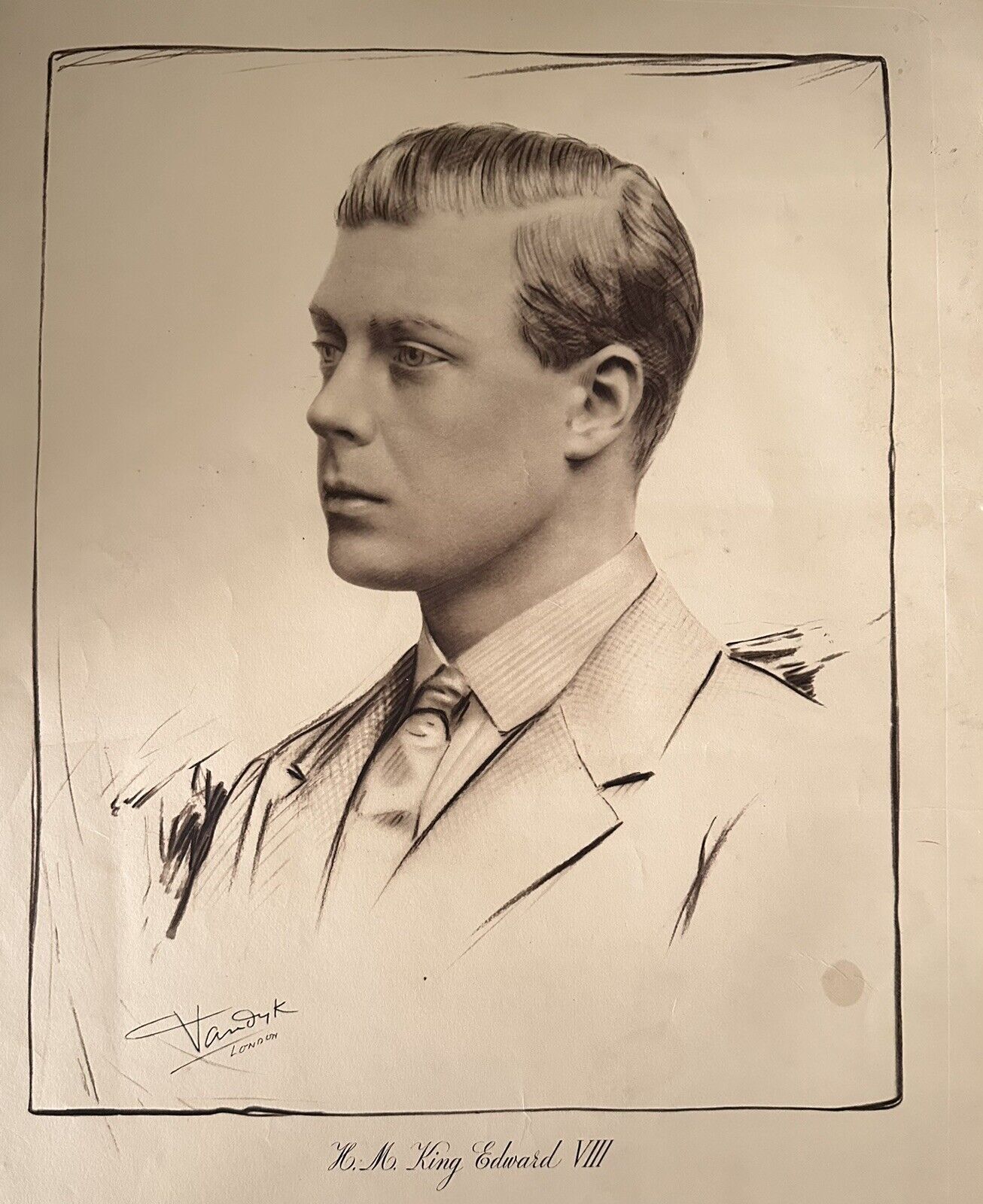 H.M. King Edward VIII Photogravure by Vandyk 1936