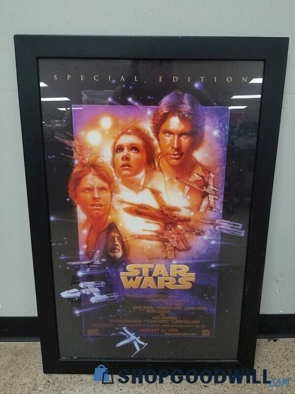 1997 Star Wars Original Special Edition Movie Poster 40x27 A New Hope - Framed