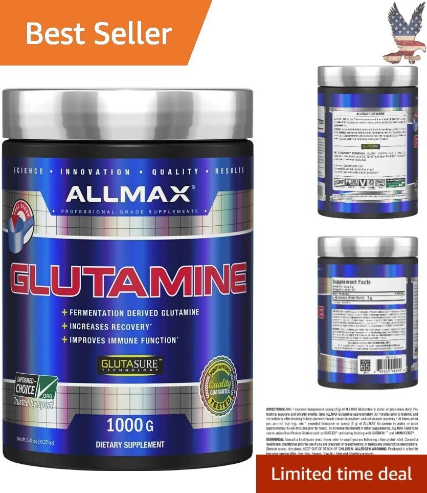 ALLMAX Essentials GLUTAMINE - Fermentation-Derived - Recovery - 1000 g Powder