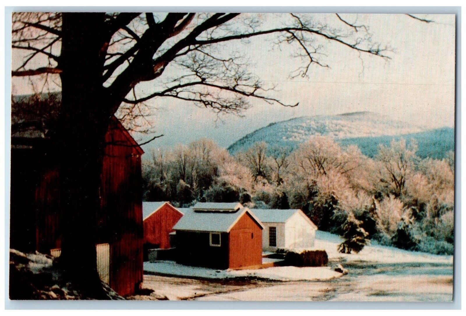 South Kent Connecticut CT Postcard South Kent School Winter 1960 Vintage Antique