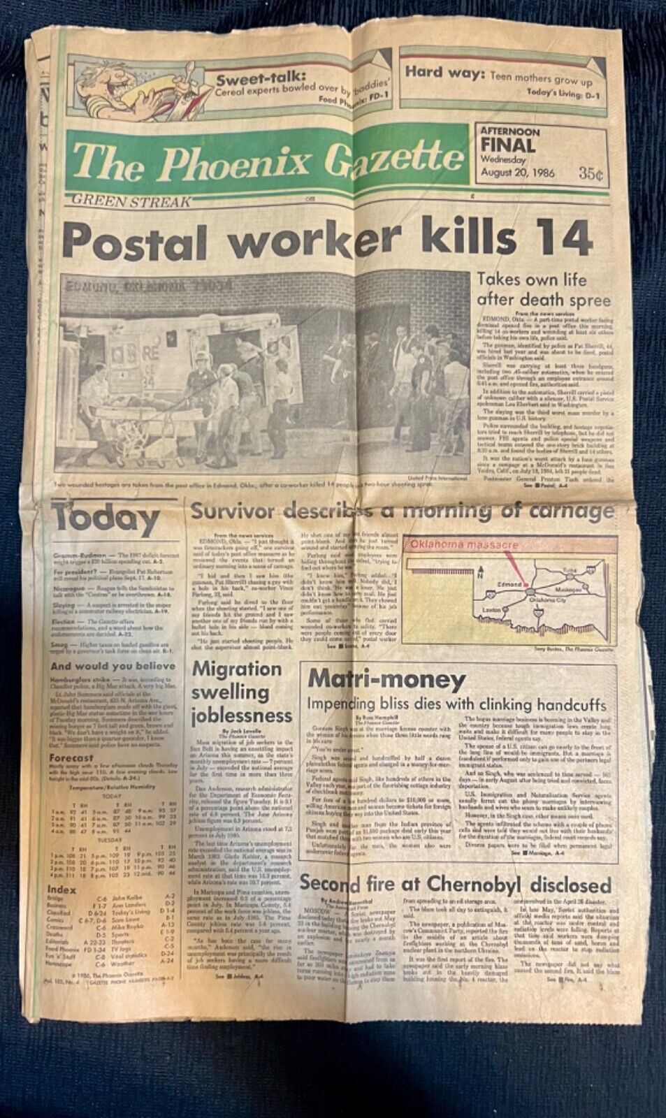 Edmund Oklahoma Going Postal Office Shooting Mass Killings Photos 1986 Newspaper