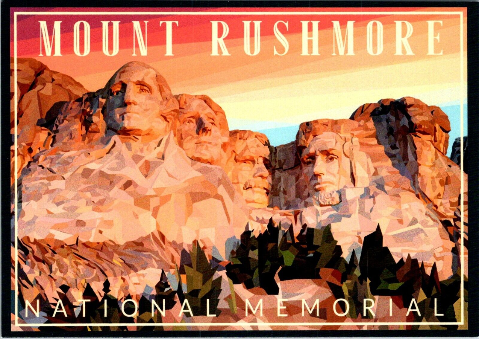 Mount Rushmore National Memorial Geometric postcard
